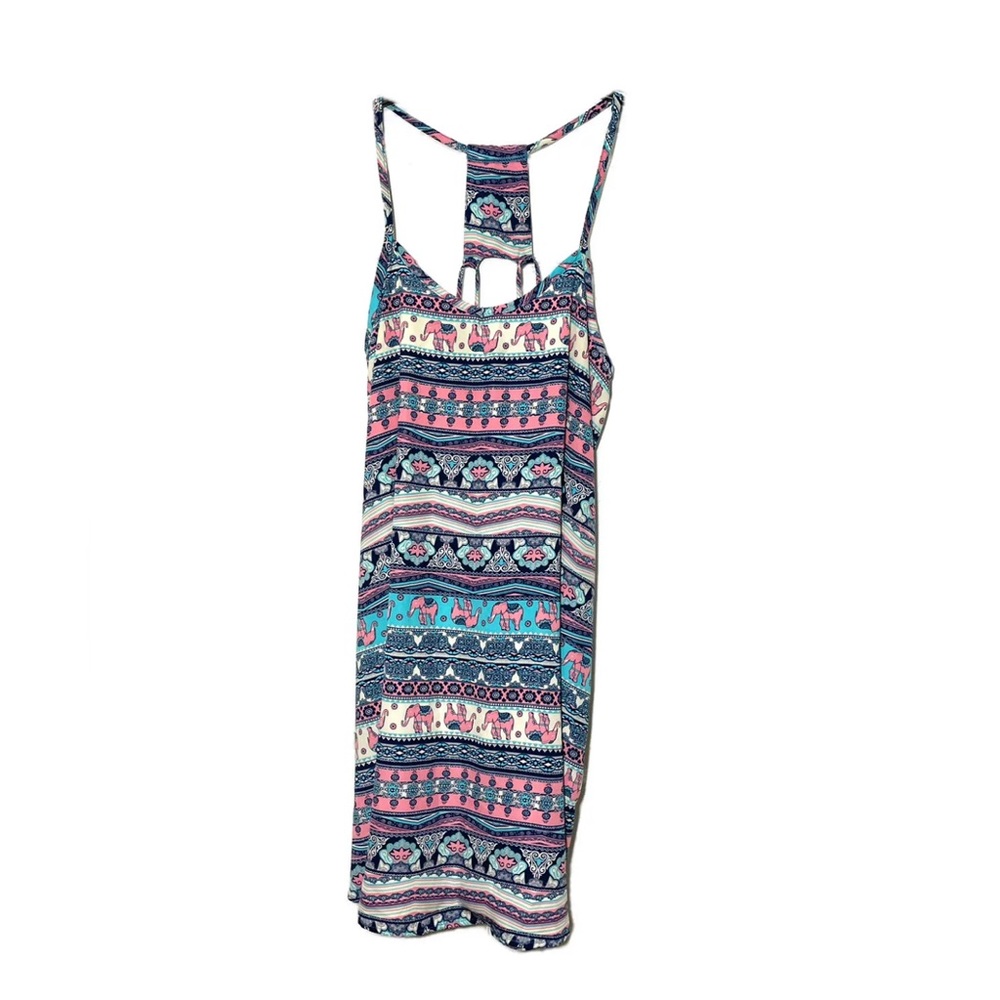 Rue21 Dress. Junior Size Large. Blue, White and Pink Print..